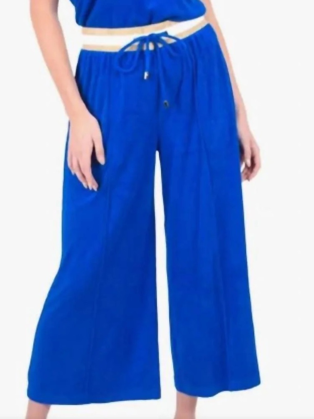 Emily McCarthy Wide-Leg Pants French Terry Small Teddy Crop Trouser